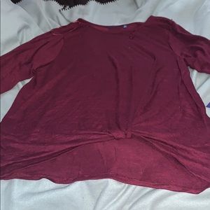 Long sleeve knotted blouse